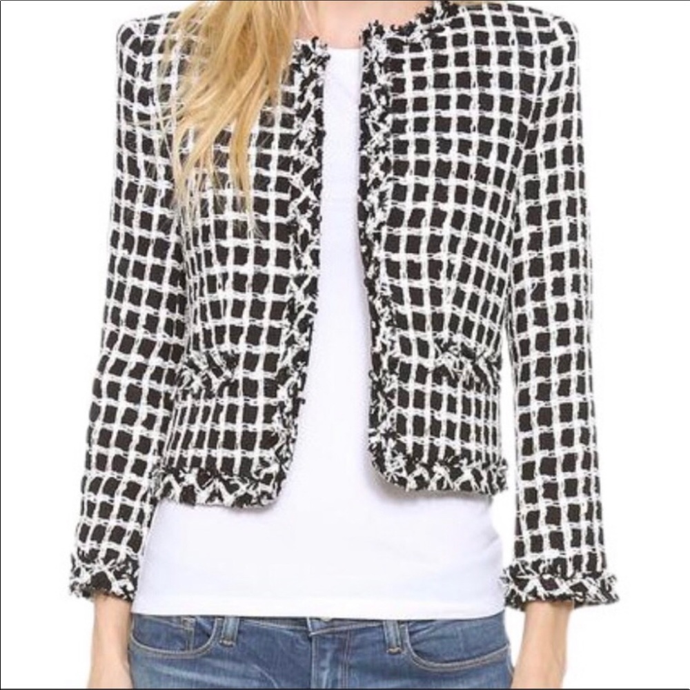 Alice and Olivia Addison Boxy Tweed Jacket